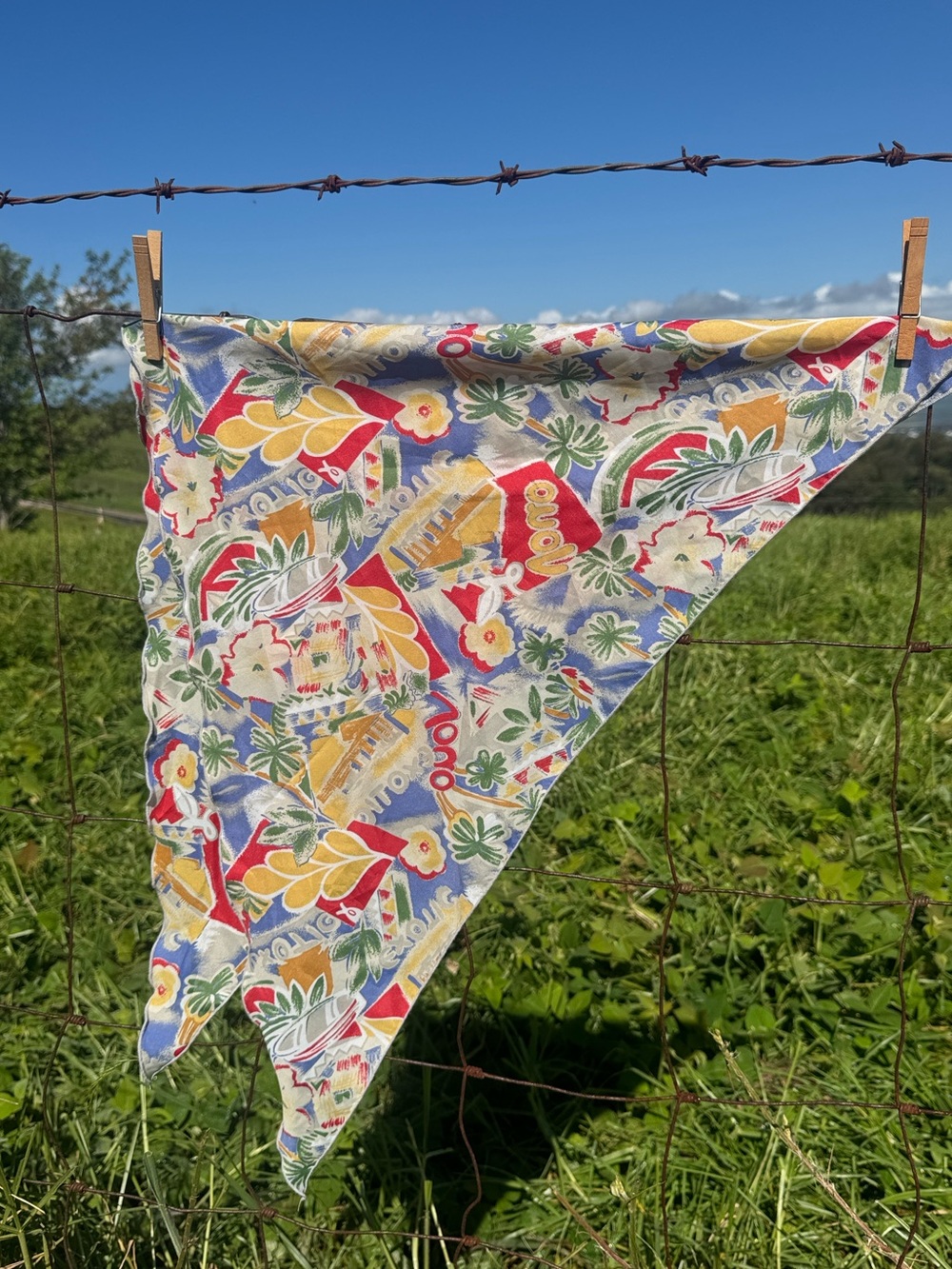 Vouo Colorful retro hair necktie Triangle scarf